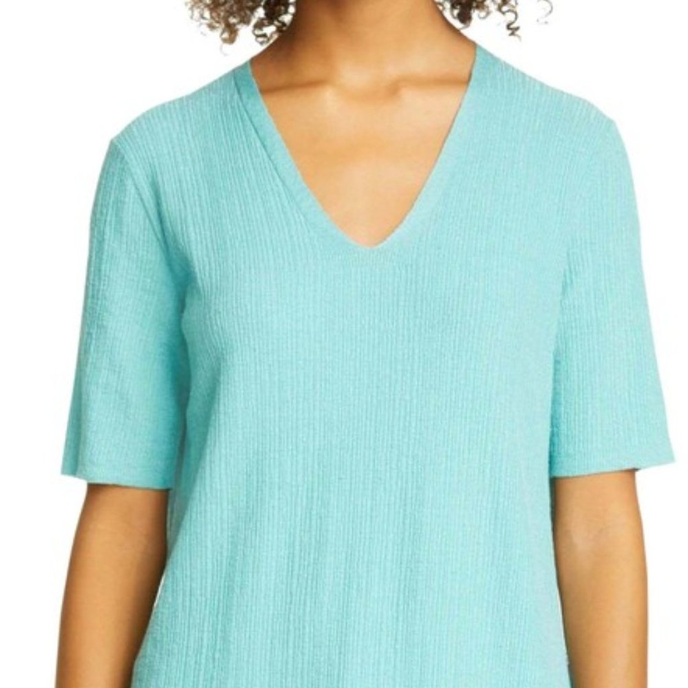 Sea Green V-neck Knit Tunic